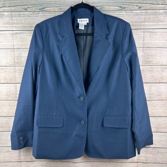 Vintage JG Hook 100% Wool Navy Blue Blazer – Classic Tailored Fit, Size 16 - Picture 2 of 7